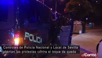 La Policía aborta las protestas contra el toque de queda en Sevilla