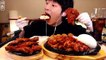 Mukbang spicy chicken/chesse balls/rice eating/ASMR
