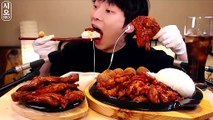 Mukbang spicy chicken/chesse balls/rice eating/ASMR