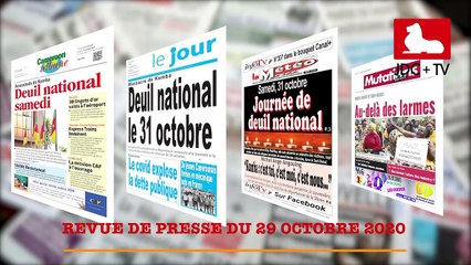REVUE DE PRESSE CAMEROUNAISE DU 29 OCTOBRE 2020