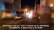 Poste pega fogo após curto-circuito e rua fica interditada em Cachoeiro de Itapemirim, no Sul do ES