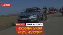 Ackermann getting medical assistance / Ackermann soigné - Étape 9 / Stage 9 | La Vuelta 20