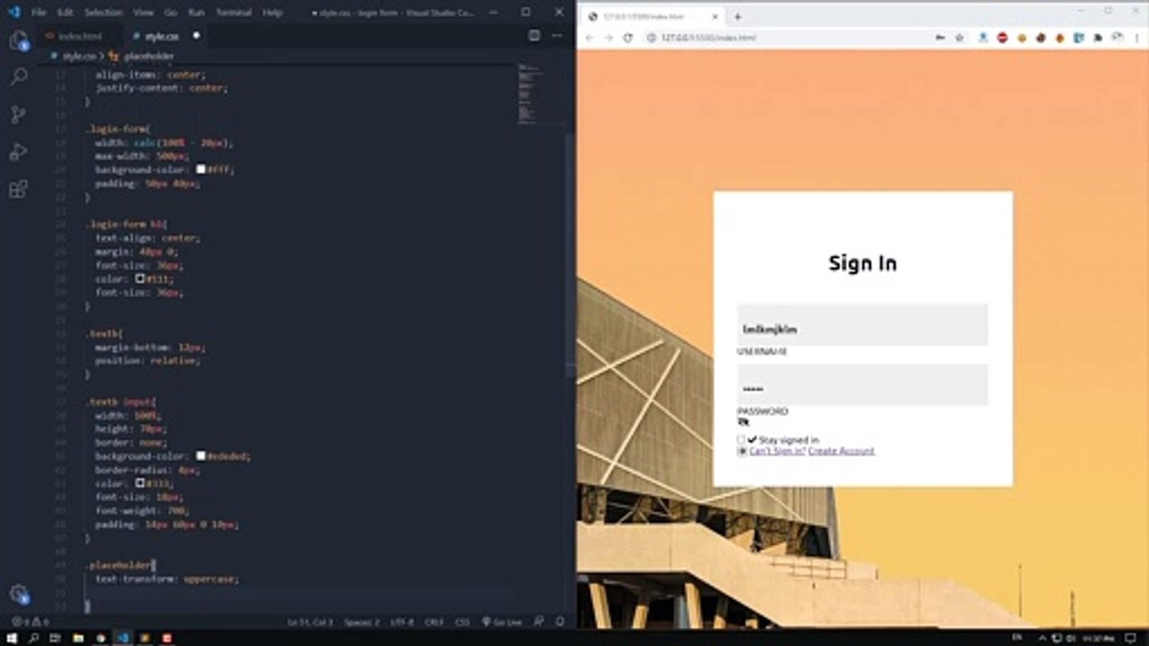 Awesome Login Form Using HTML CSS & Javascript_2
