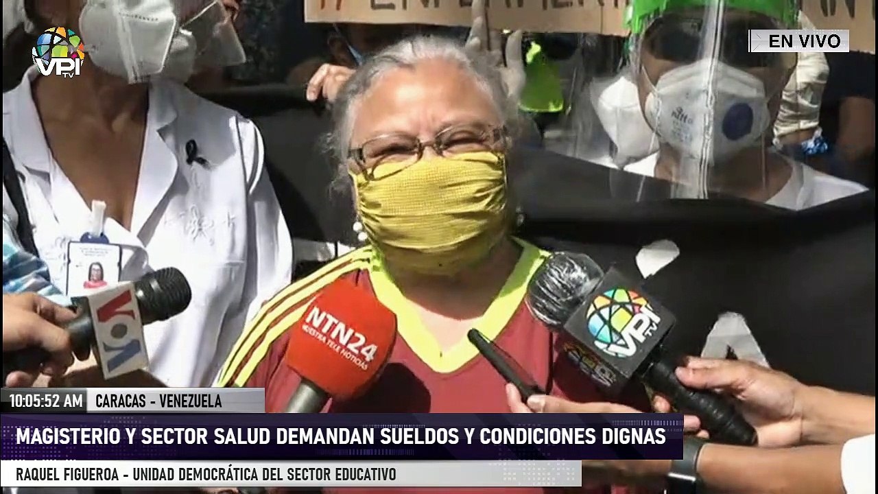 "¡Salarios dignos ya!" maestras y enfermeras vuelven a las calles - Caracas - VPItv