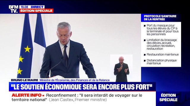 Bruno Le Maire: Les entreprises de moins de 50 salariés qui sont fermées administrativement auront une exonération totale de leurs cotisations sociales