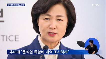 추미애 "윤석열 검찰총장 특활비 내역 조사하라"