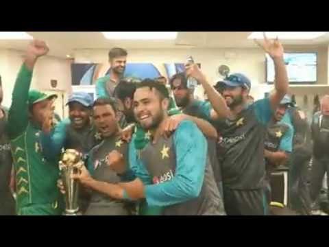 Pakistan Team Celebration in Dressing Room after defeating India