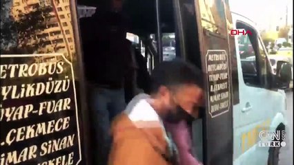 Esenyurt'ta 22 yolcu taşıyan şoförden polise: "Bu seferlik idare et" | Video