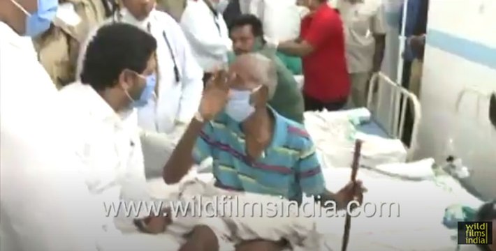 YS Jaganmohan Reddy with affected persons after LG Polymers Chemical Plant incident, Visakhapatnam