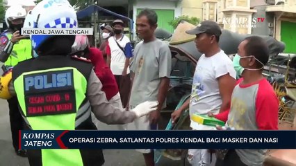 Descargar video: Operasi Zebra, Satlantas Polres Kendal Bagi Masker dan Nasi