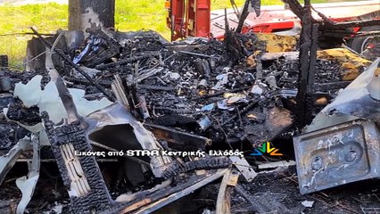 Κάηκε τροχόσπιτο που ζούσε άστεγος στη Λαμία