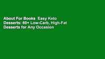 About For Books  Easy Keto Desserts: 60  Low-Carb, High-Fat Desserts for Any Occasion  Best