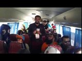 PSL 3 Final Karachi - Excited people inside the Shuttle Bus going to the Karachi Stadium