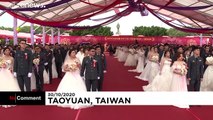ویدئو؛ حضور دو زوج همجنسگرا در مراسم ازدواج دست‌جمعی در تایوان