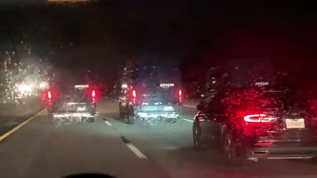 Amazon Drivers Block Traffic Interstate Traffic