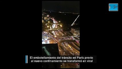 El embotellamiento del tránsito en París previo al nuevo confinamiento se transformó en viral