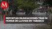 Por frente frío, lluvias dejan inundaciones en Villahermosa