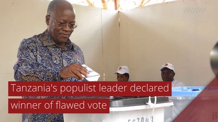 Tanzania's populist leader declared winner of flawed vote, and other top stories in international news from October 31, 2020.