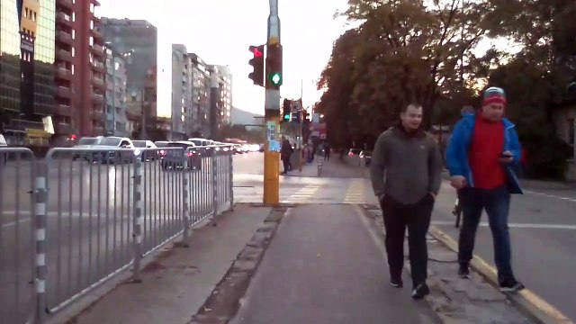 Cycling along Tsar Boris III bike lane from the Russian Monument to Gotse Delchev Boulevard