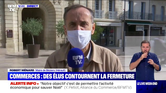 Le maire de Béziers Robert Ménard juge incompréhensible la fermeture de certains commerces jugés non-essentiels