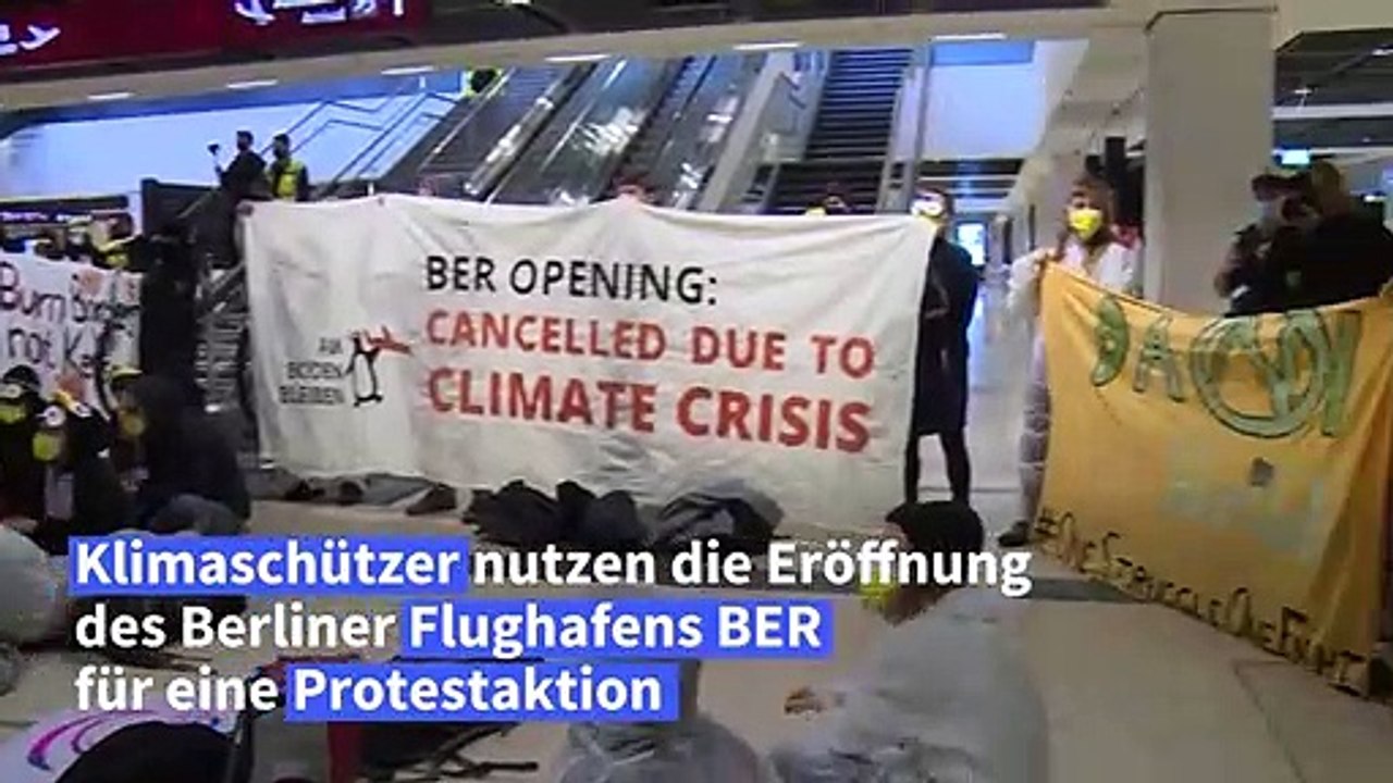 BER: Klima-Protest zur Flughafen-Eröffnung