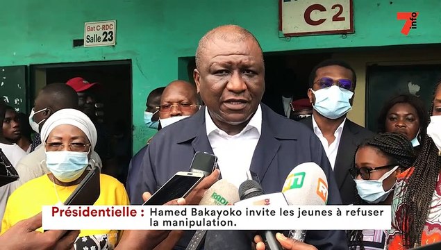 Présidentielle: Hamed Bakayoko invite les jeunes à refuser la manipulation.