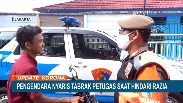 Nekat Kabur Razia Masker, Nyaris Tabrak Petugas