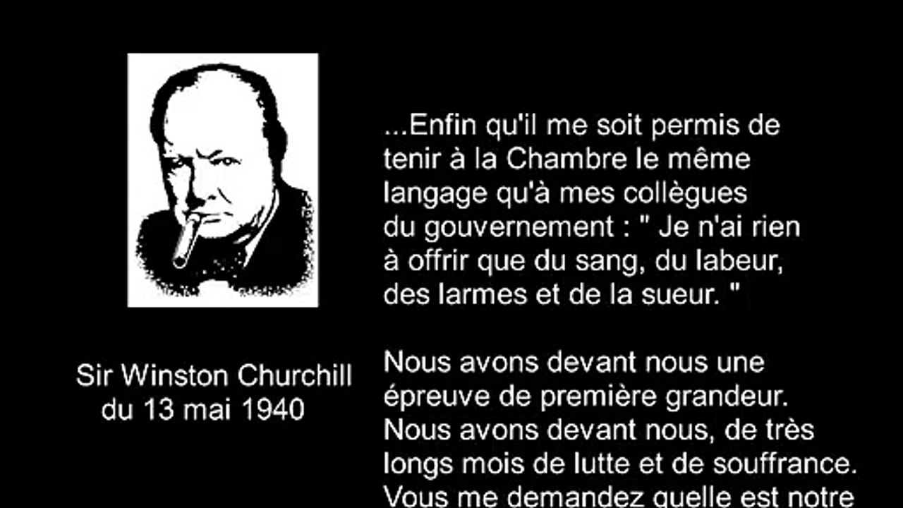 Winston Churchill - discours du 13 mai 1940