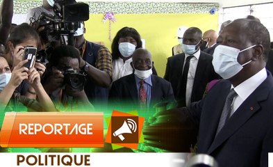 Présidentielle 2020 : Le candidat Alassane Ouattara remplit son devoir civique au lycée sainte marie à Cocody
