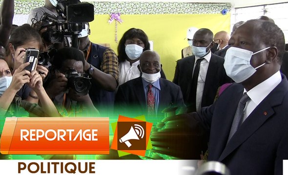 Présidentielle 2020 : Le candidat Alassane Ouattara remplit son devoir civique au lycée sainte marie à Cocody