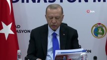 Cumhurbaşkanı Erdoğan: 'En kısa zamanda da inşaat çalışmalarıyla birlikte, evleri yıkılan vatandaşlarımız için bu evler yapılıp buralara taşınmasını sağlamış olacağız. Ola ki vatandaşlarımız içerisinden kiralık bulan arkadaşlarımıza biz bizza