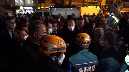 Cumhurbaşkanı Erdoğan yıkılan Rıza Bey Apartmanında incelemelerde bulundu