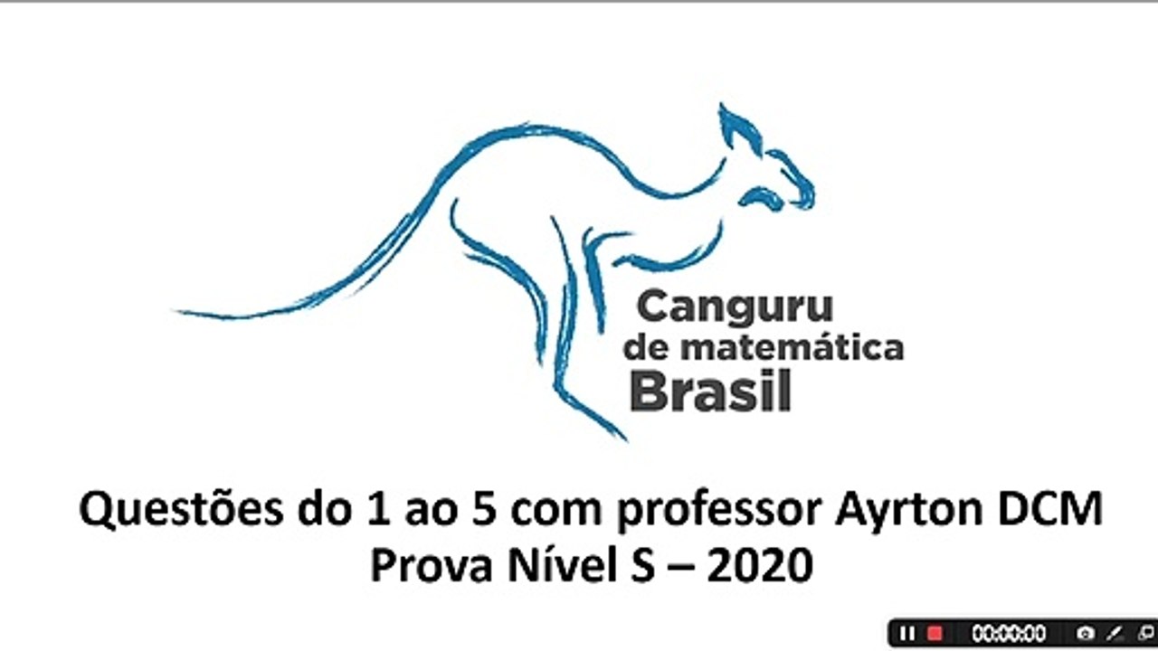 Canguru de Matemática Brasil – Prova Nível S – 2020. Questões do 1 ao 5.