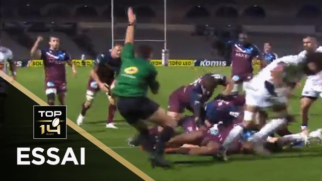 TOP 14 - Essai de Clément MAYNADIER (UBB) - Bordeaux-Bègles - Agen - J7 - Saison 2020/2021