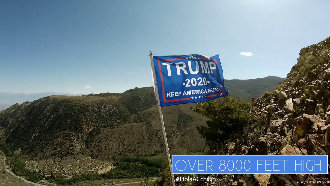 FPV: 4k Drone Discovers Trump 2020 Flag atop Sierra Nevada 8000 ft peak | Long Range HolaACchillin