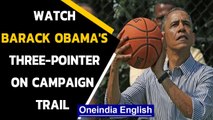 Barack Obama nails a three-pointer while campaigning with Biden in Michigan: Watch|Oneindia News