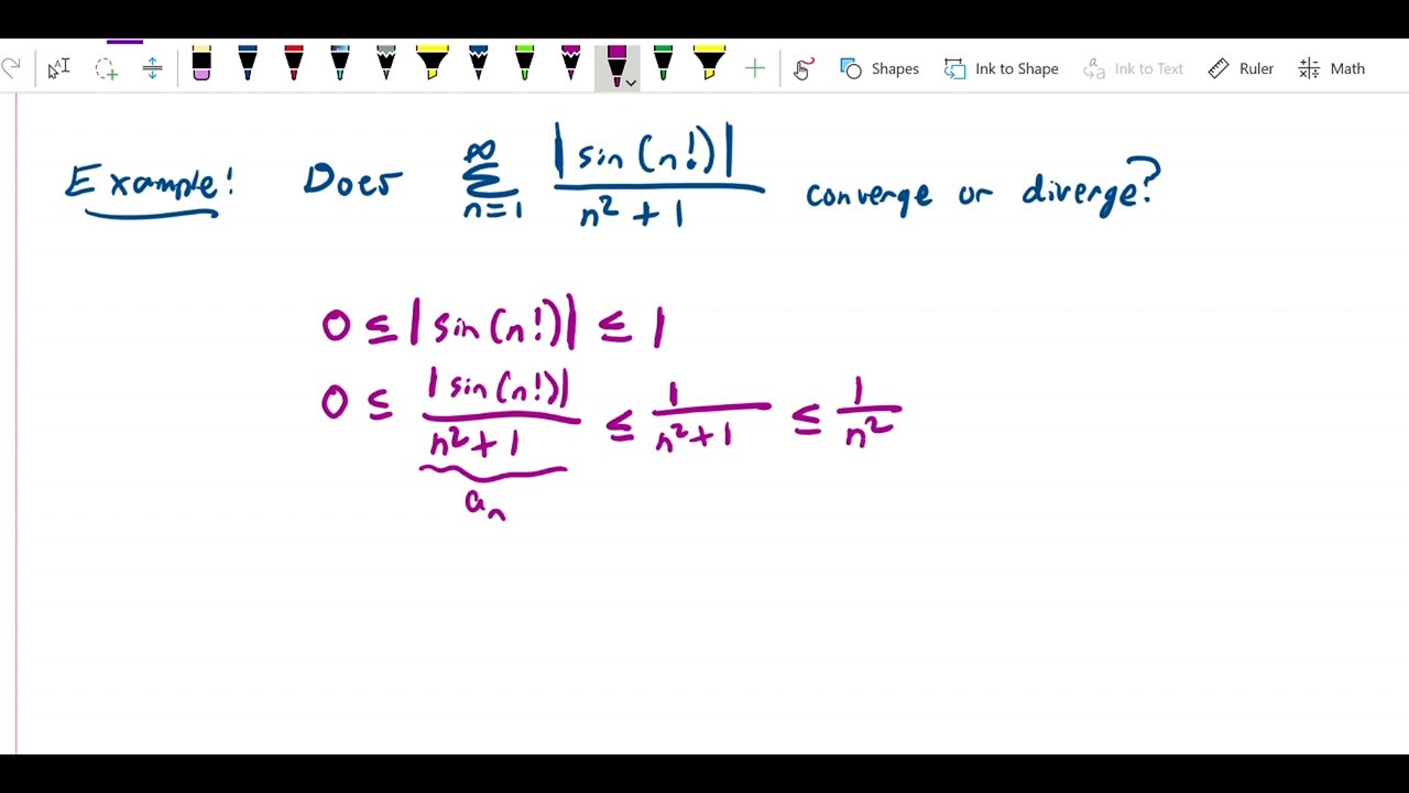 Integral test, DCT, LCT - Absolute sin n factorial over n squared plus 1