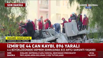 İzmir depreminde bilanço ağırlaşıyor! 44 can kaybı, 896 yaralı