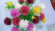 Easy Flower Making With Plastic Carry Bag Craft Idea Paper Craft Flower Making