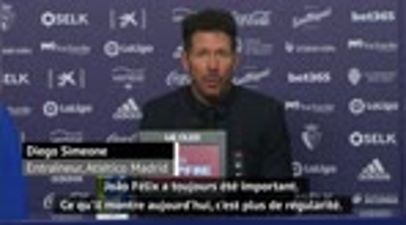 8e j. - Simeone : "João Félix est plus cohérent dans son jeu"