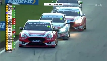 BTCC Snetterton 2020 Race 3 Final Lap Jackson Morgan Battle Win Butcher Crash Ingram