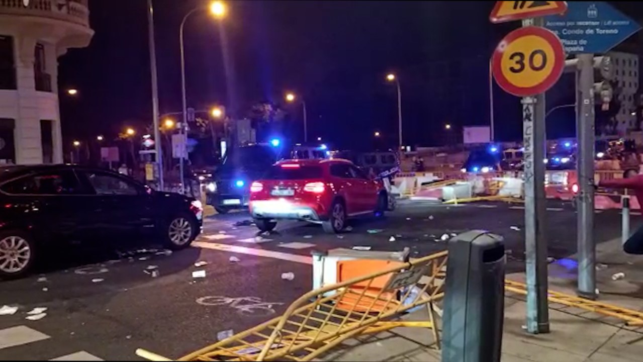 Disturbios anoche en la Gran Vía de Madrid