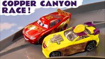 Hot Wheels Copper Canyon Race with Disney Pixar Cars Lightning McQueen versus Transformers Optimus Prime and Funny Funlings Race in this Family Friendly Full Episode English Toy Story for Kids