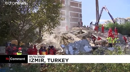 Rescue workers free people trapped in Turkey following earthquake