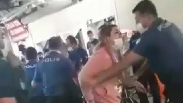 Maske takmayan evli çift ortalığı birbirine kattı