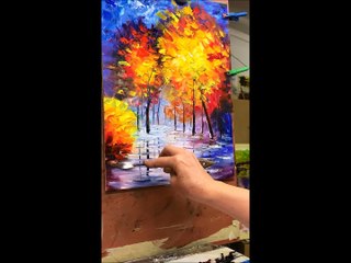 94. Esernyős pár - Afremov-féle technika