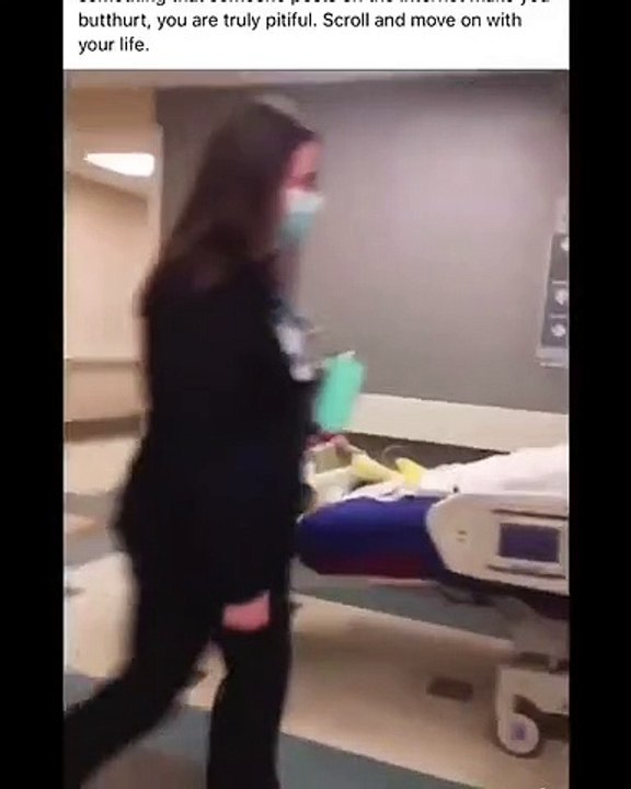 Goth Karen anti-masker in a hospital trying to prove covid-19 is a hoax