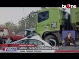 Tabrak Mobil Patroli, Sopir Truk Melarikan Diri