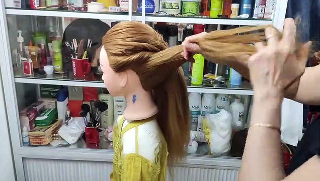 Búi tóc dành cho mẹ cô dâu! Kiểu búi ngang giữa đầu gọn gàng nhưng đẹp! Kiểu bới thứ 90