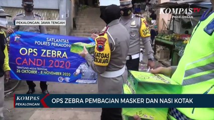 Operasi Zebra Bagikan Masker dan Nasi Kotak
